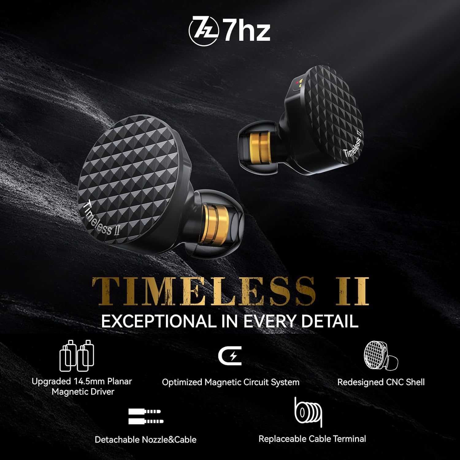 ⇒ 7HZ Timeless 2 II - наушники с планаром на 14.5 мм, 5Гц - 40000 Гц