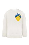 Молочний світшот Frolov з ручною вишивкою серця нитками білий світшот