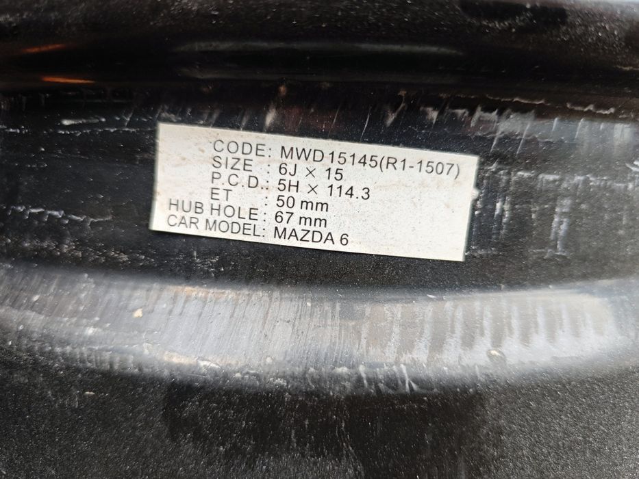 Комплект стальних дисків б.у R15 Мазда,  Hyundai .