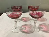 Conjunto de 4 taças em cristal coloridos