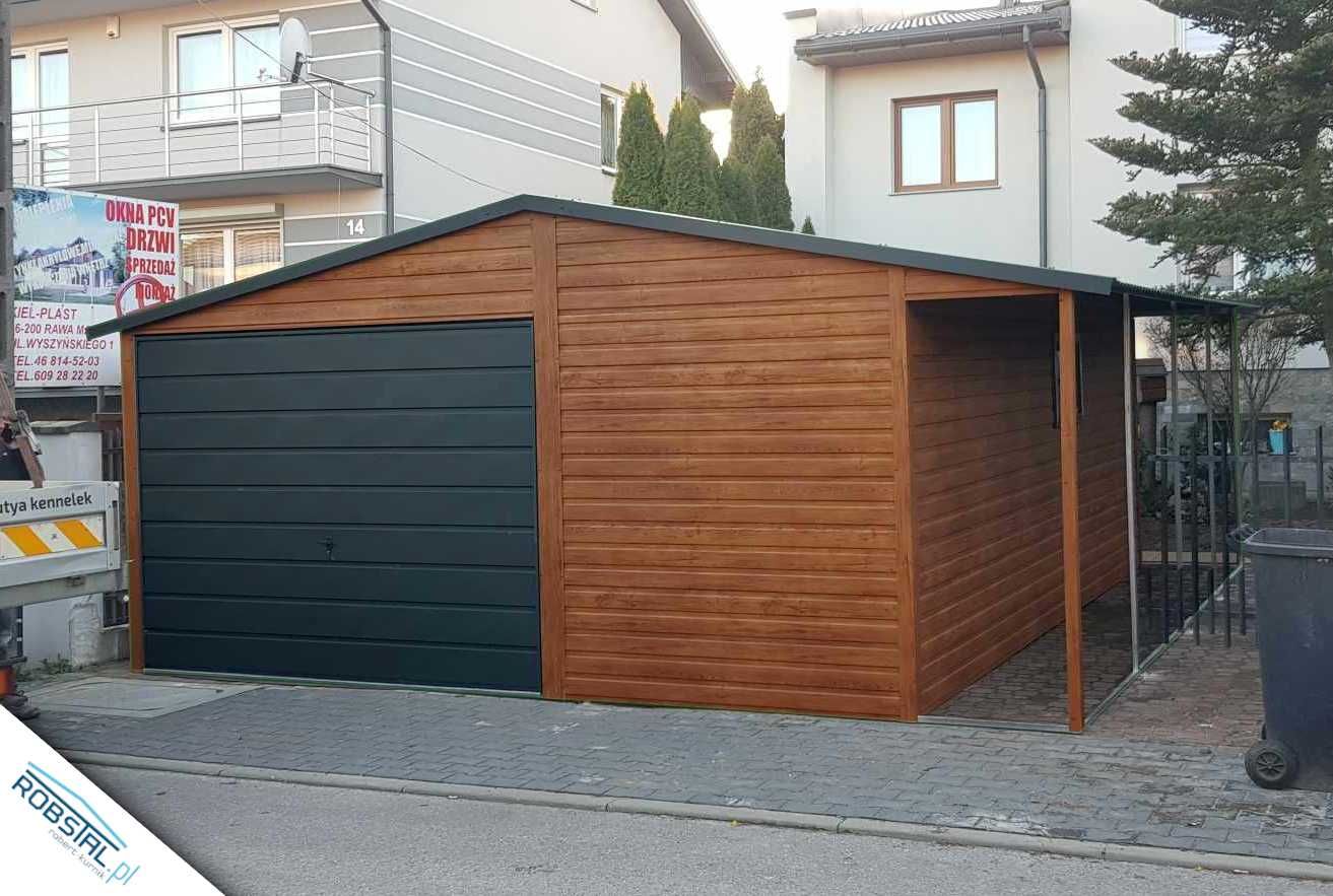 Garaż Blaszany Blaszak z wiatką 6x5m