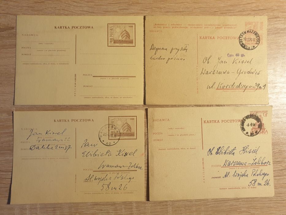 Stare kartki pocztowe z 56 roku