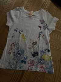 Bialy dziewczecy t-shirt r. 104 cm