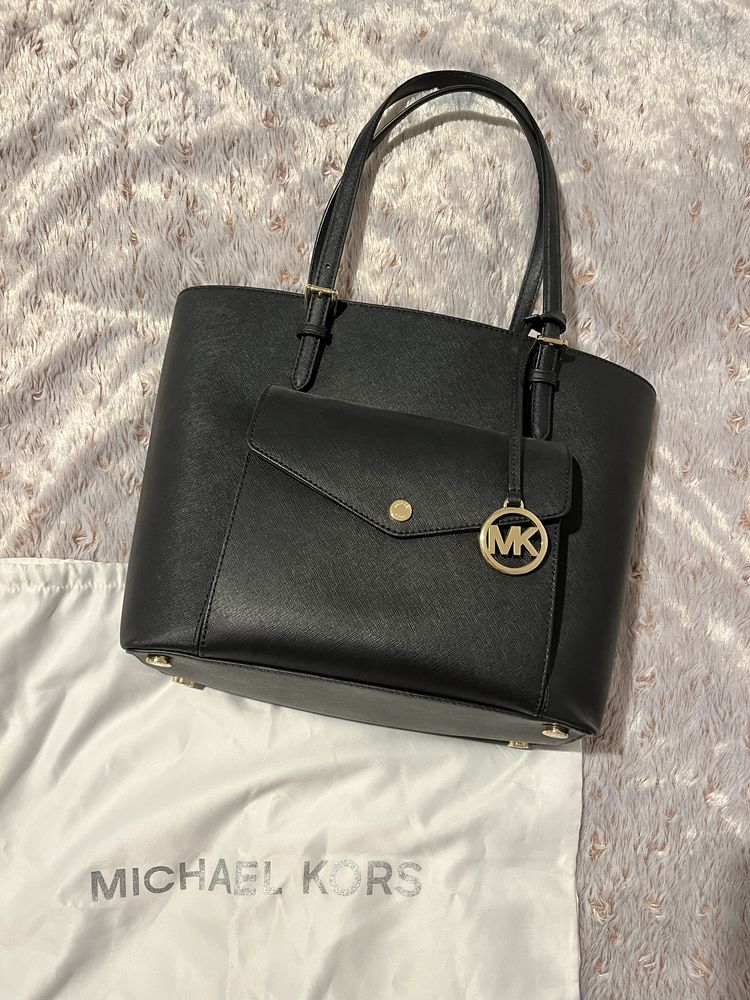 Torba Michael Kors Jet Set Large Leather Pocket Tote Bag