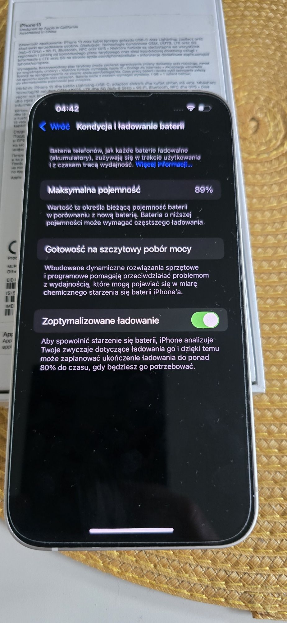 Iphon 13 bialy 128Gb