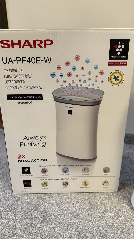 Oczyszczacz powietrz Sharp UA-PF40E-W z nowym filtrem