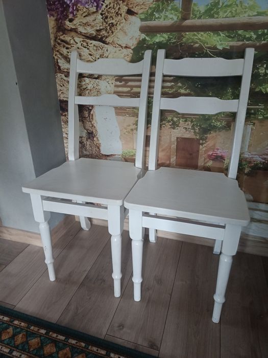 Krzesła drewniane lite drewno rustykalne vintage