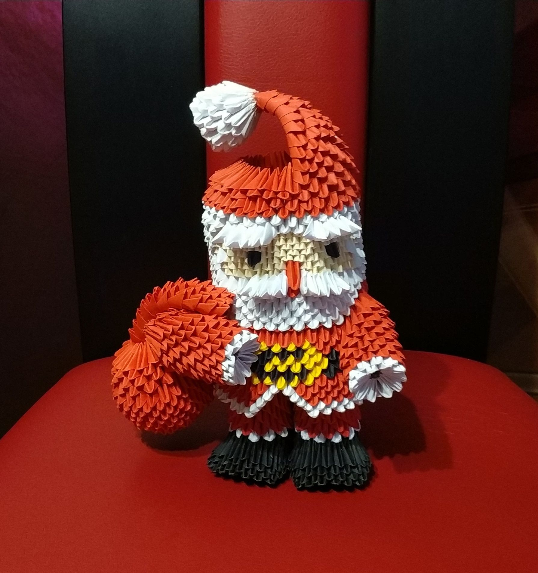 Mikołaj origami modułowe 3d