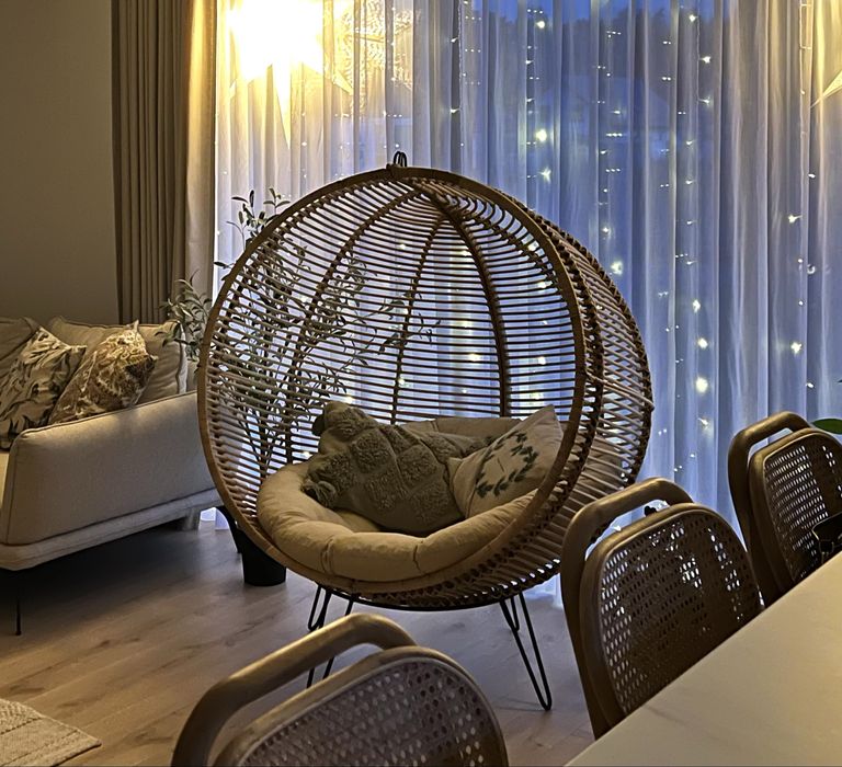 Huśtawka Fotel rattanowy stojący wiszący rattan boho swing