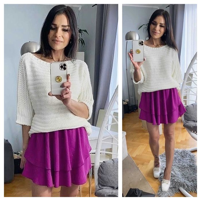 Spódniczki gładkie 2 falbanki kolory