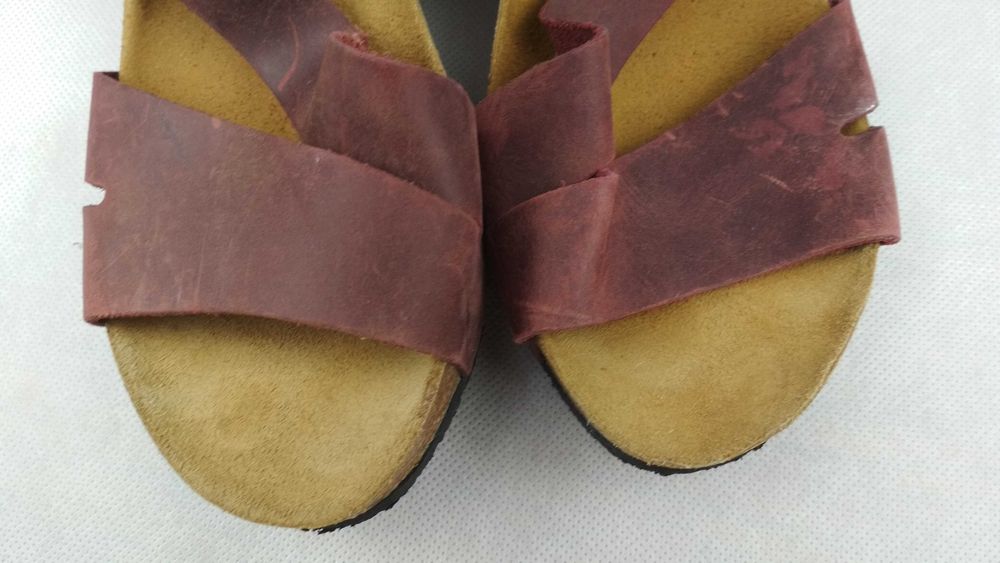 PLAKTON Sandały Na Koturnie Buty Klapki Skórzane Roz. 40