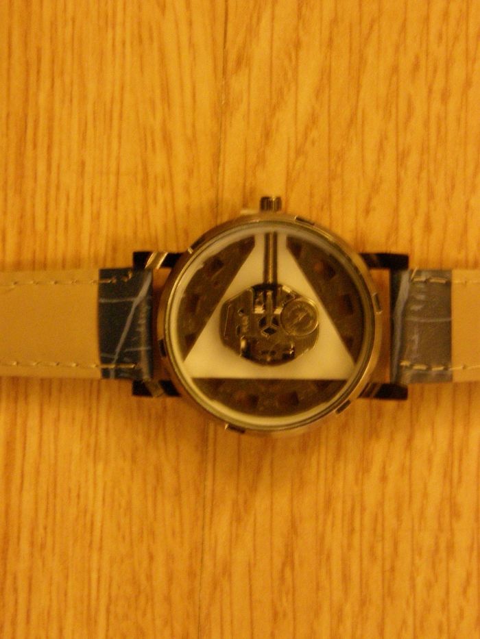 Zegarek Skeleton analogowy quartz szkło z dwóch stron odkryty męski.