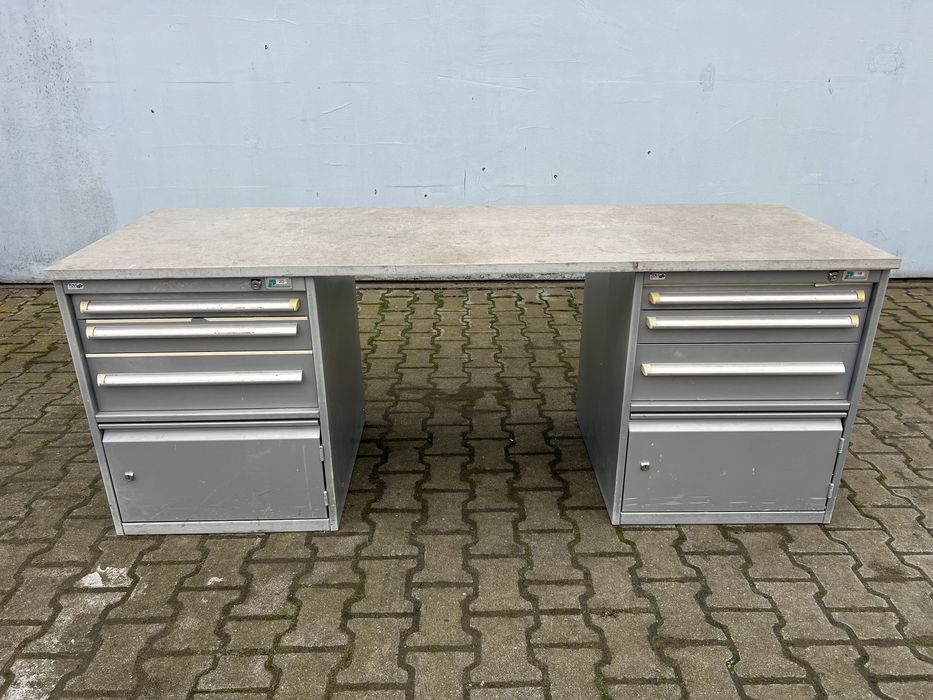 Stół warsztatowy roboczy z szufladami szafki 196x67x76 blat sklejka