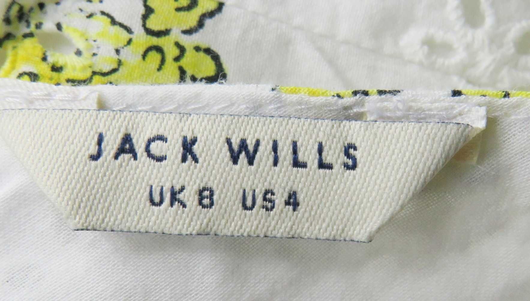 Sukienka Jack Wills biała ażurowa sukienka w kwiaty