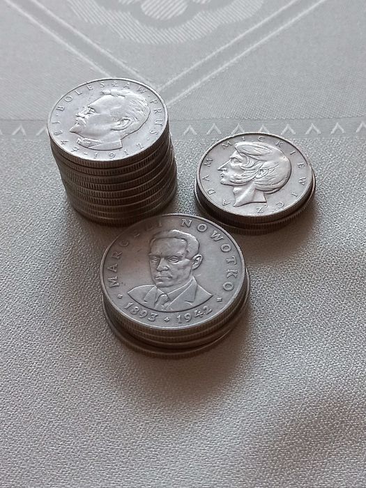 Monety PRL 10zł. Adam Mickiewicz, Bolesław Prus, 20zł. Marceli Nowotko