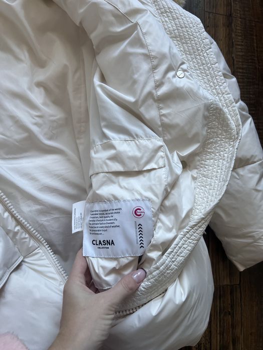 Пуховик пуфер молочний с-м