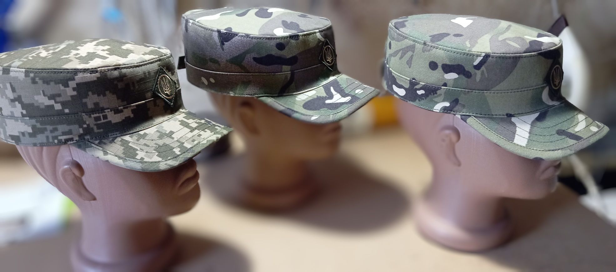 Кепки щільні камуфляж піксель, мультикам, олива