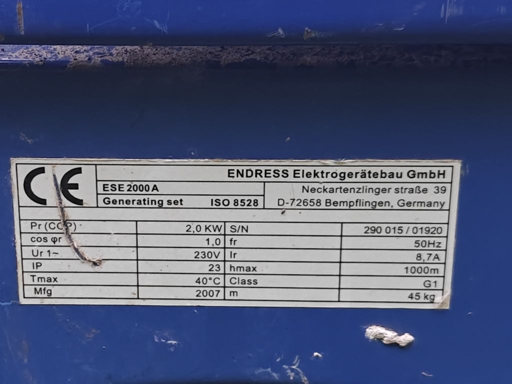 Agregat prądotwórczy Endress ESE 2000 A