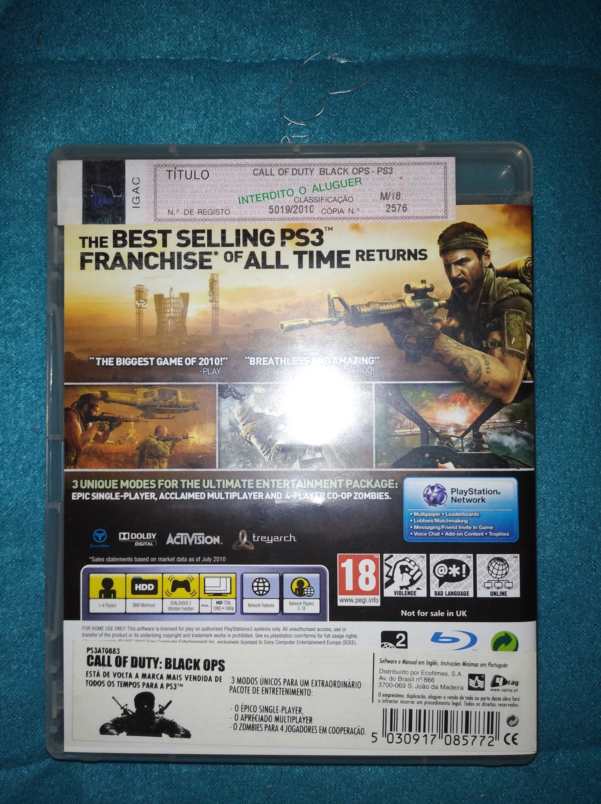 Call of Duty  Black Ops PS3  | Novo |