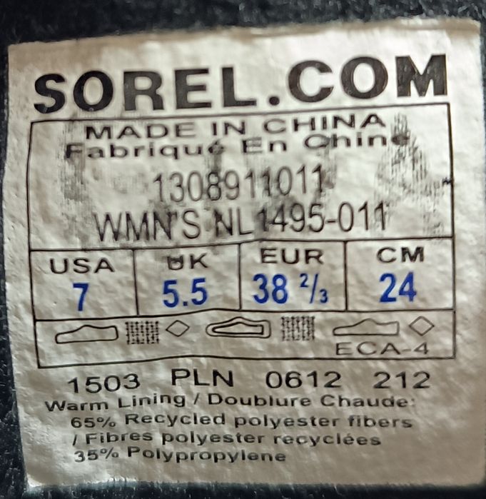 Buty Sorel Śniegowce Ocieplane Carnival Caribou Wodoodporne