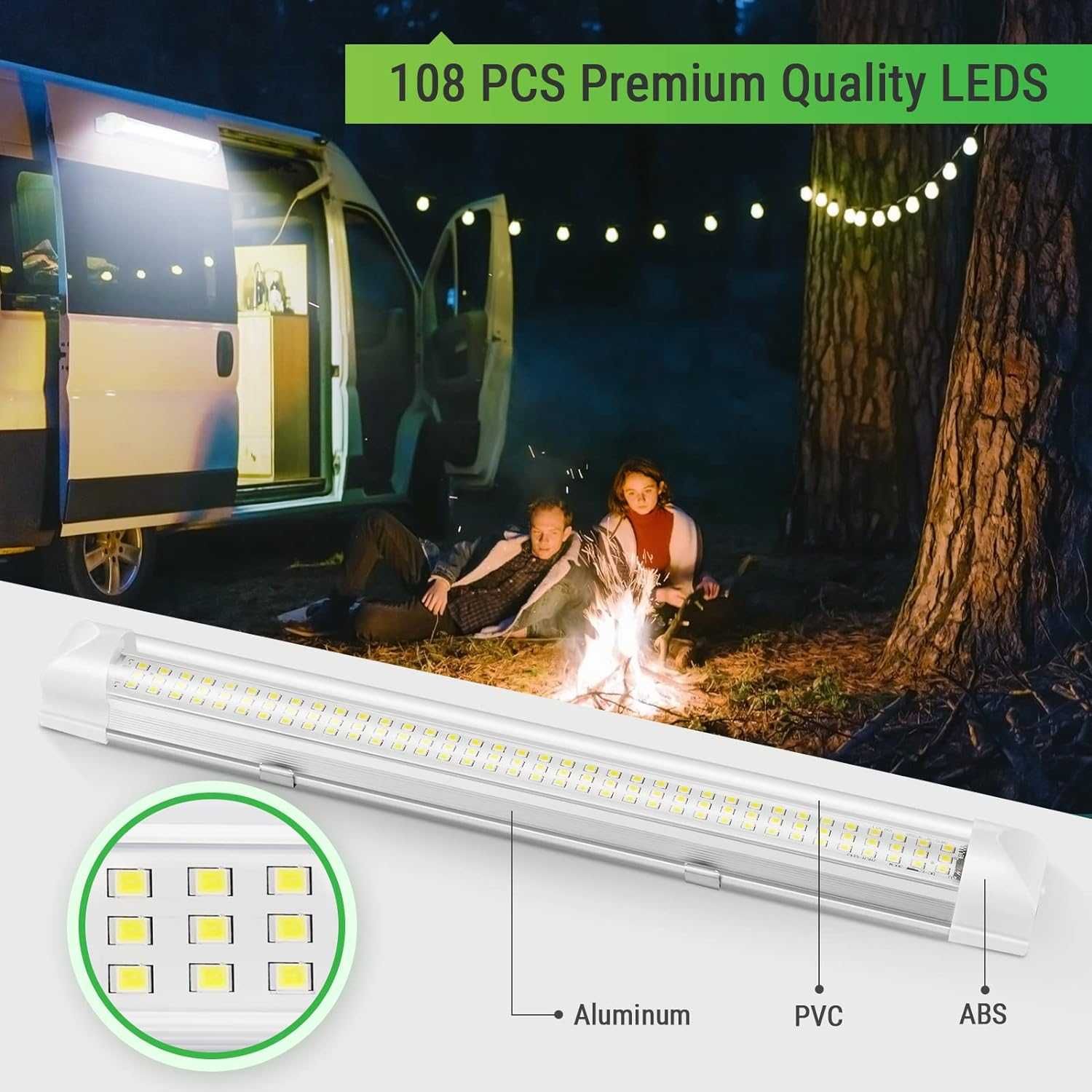 Barra de Led 12V com interruptor (Autocaravana/Campervan)