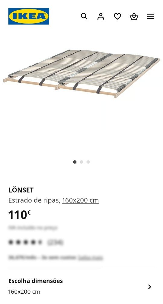 (1) Cama IKEA (200x160) com/sem estrado