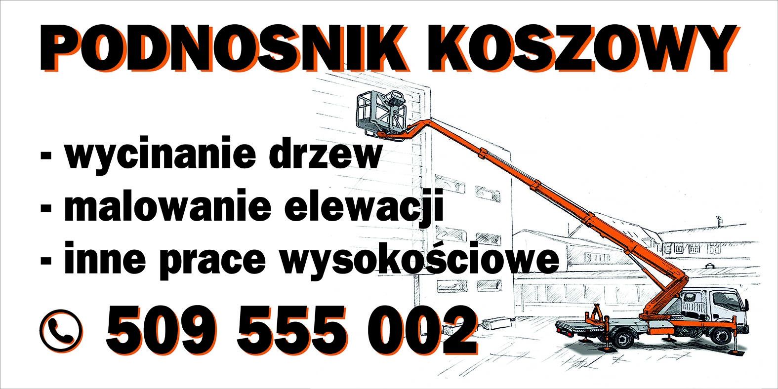 Podnosnik koszowy Wycinanie drzew zwyżka  24H