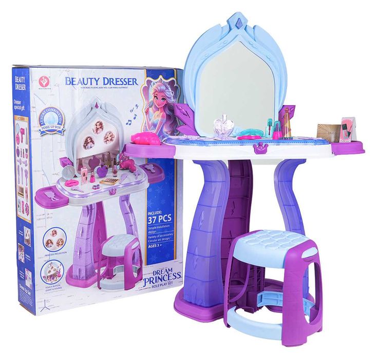 Toaletka Funkcja Świateł Dźwięku Krzesełko Akcesoria Suszarka 922-226