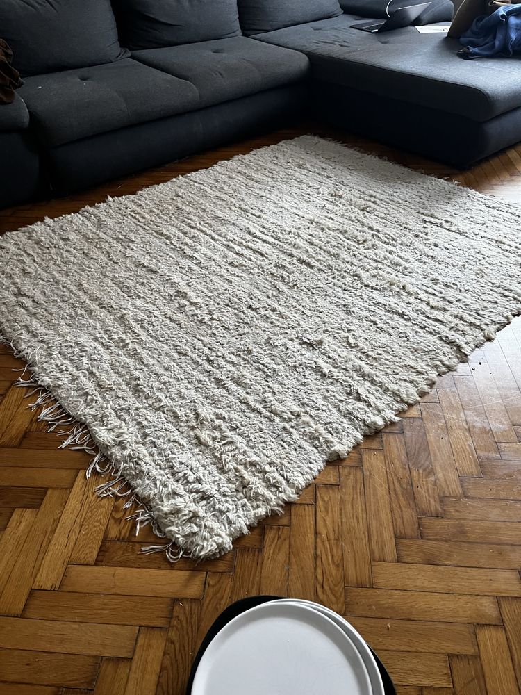 Rezerwacja 165 x 200 dywan wełniany ręcznie robiony lohals ikea