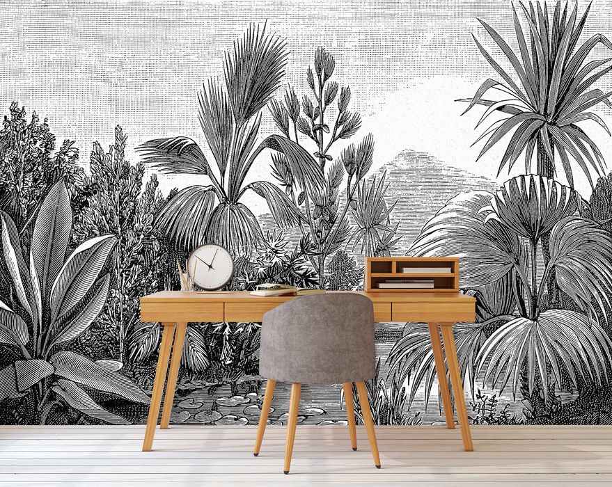 Fototapeta Szarości Natura Dżungla Liście Do Pokoju Na Rozmiar + KLEJ