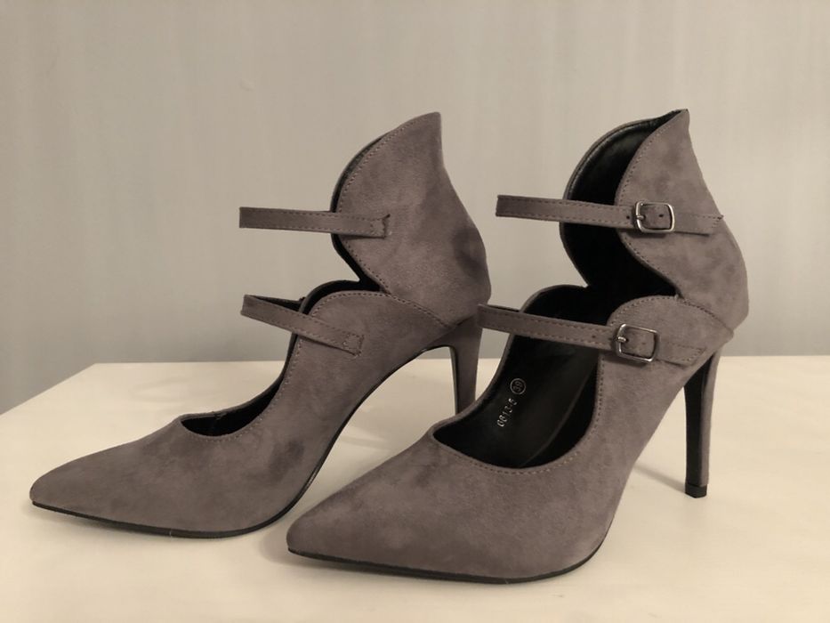NOWE szare zamszowe szpilki
