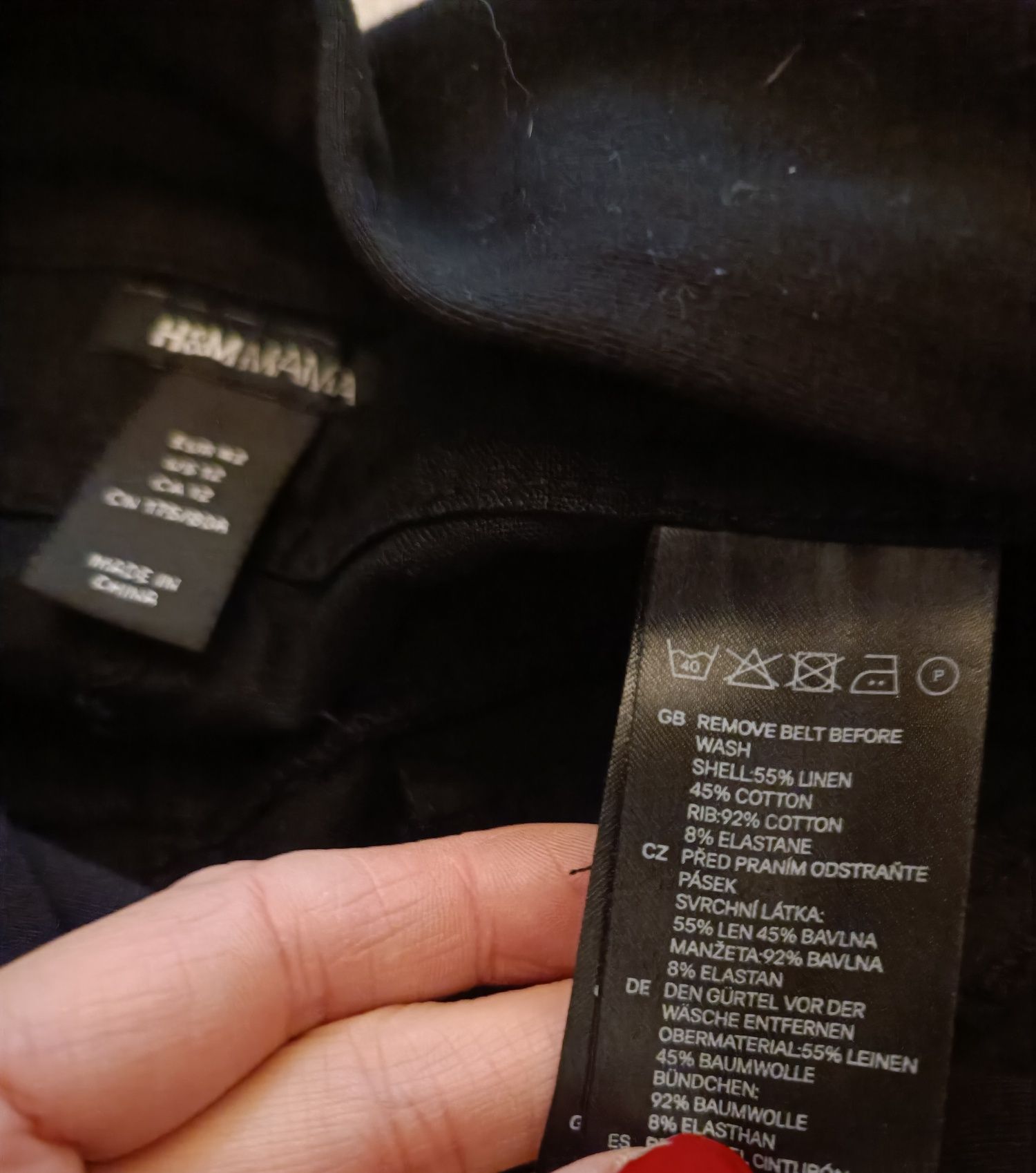 Spodnie czarne ciążowe H&M mama r.42