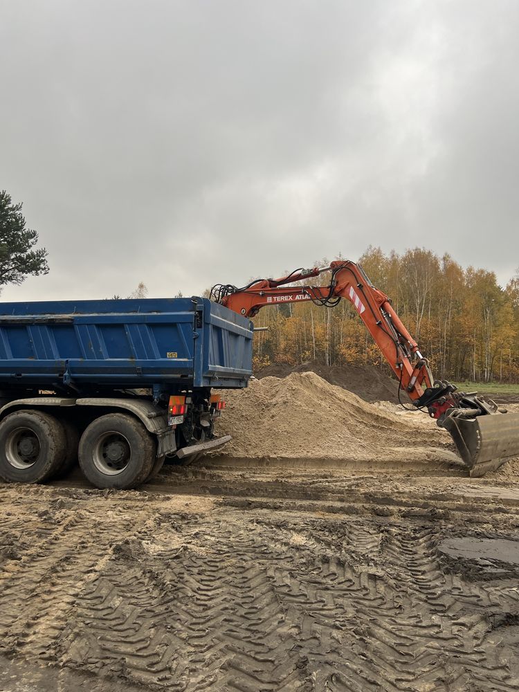 Roboty prace ziemne koparka wywrotka transport usługi ziemne fundament