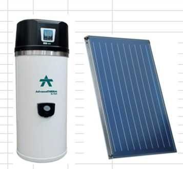 KIT SOLAR FORÇADO 2 paineis 45º C Bomba Calor 300LTS
