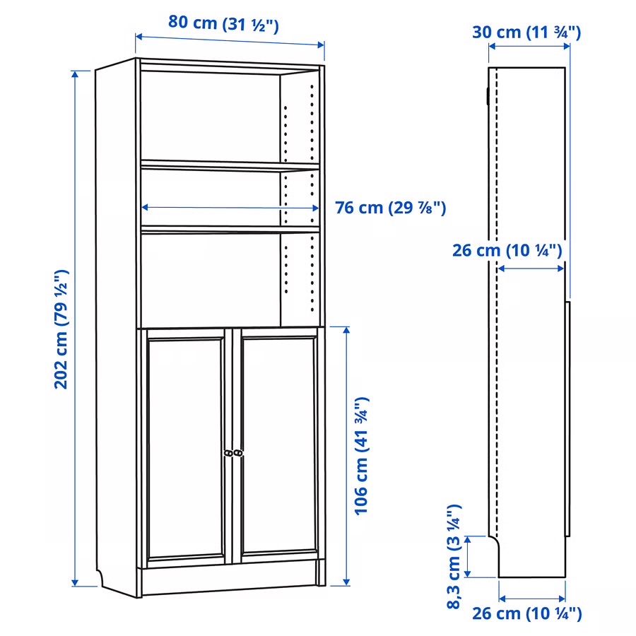 Estante IKEA Billy Oxberg (com portas)