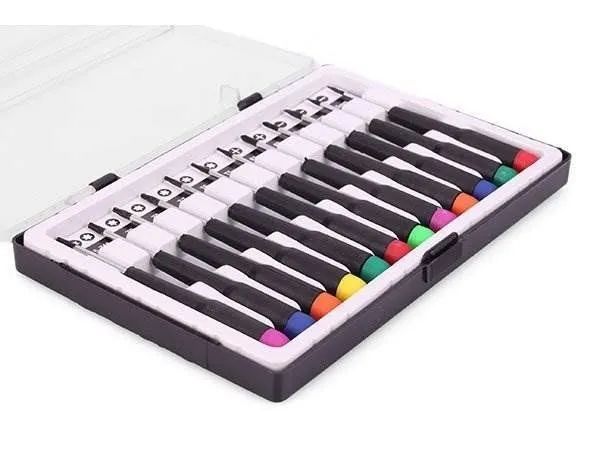 Wkrętaki precyzyjne 12szt śrubokręty torx 5-15 płaski 2-3 krzyżak etui