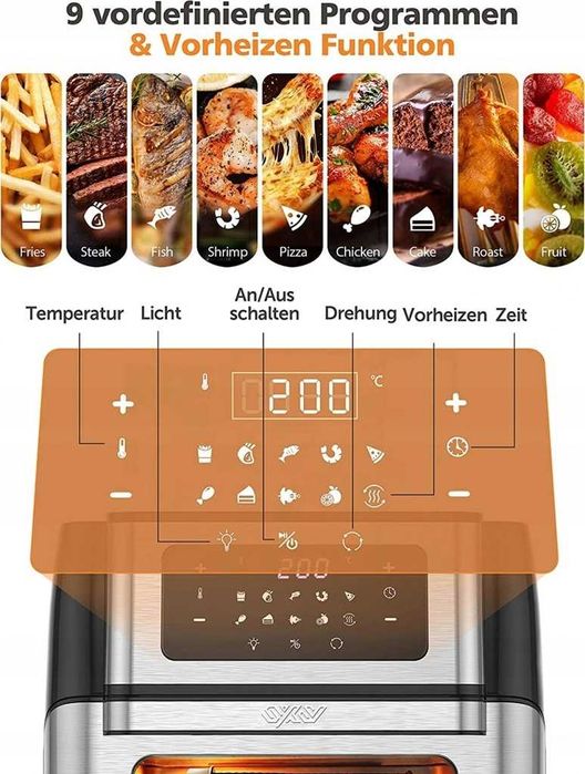 Innsky frytkownica beztłuszczowa 10L 10w1 z rożnem koszem, akcesoriami