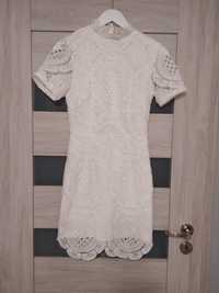 Biała koronkowa sukienka Missguided rozmiar 34 święta