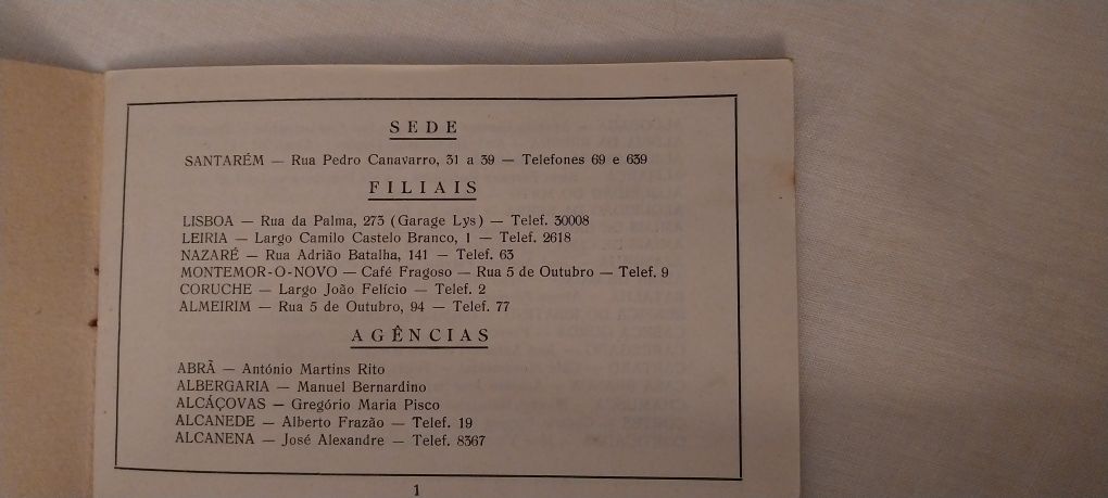 Horário Geral de camionagem de 1956