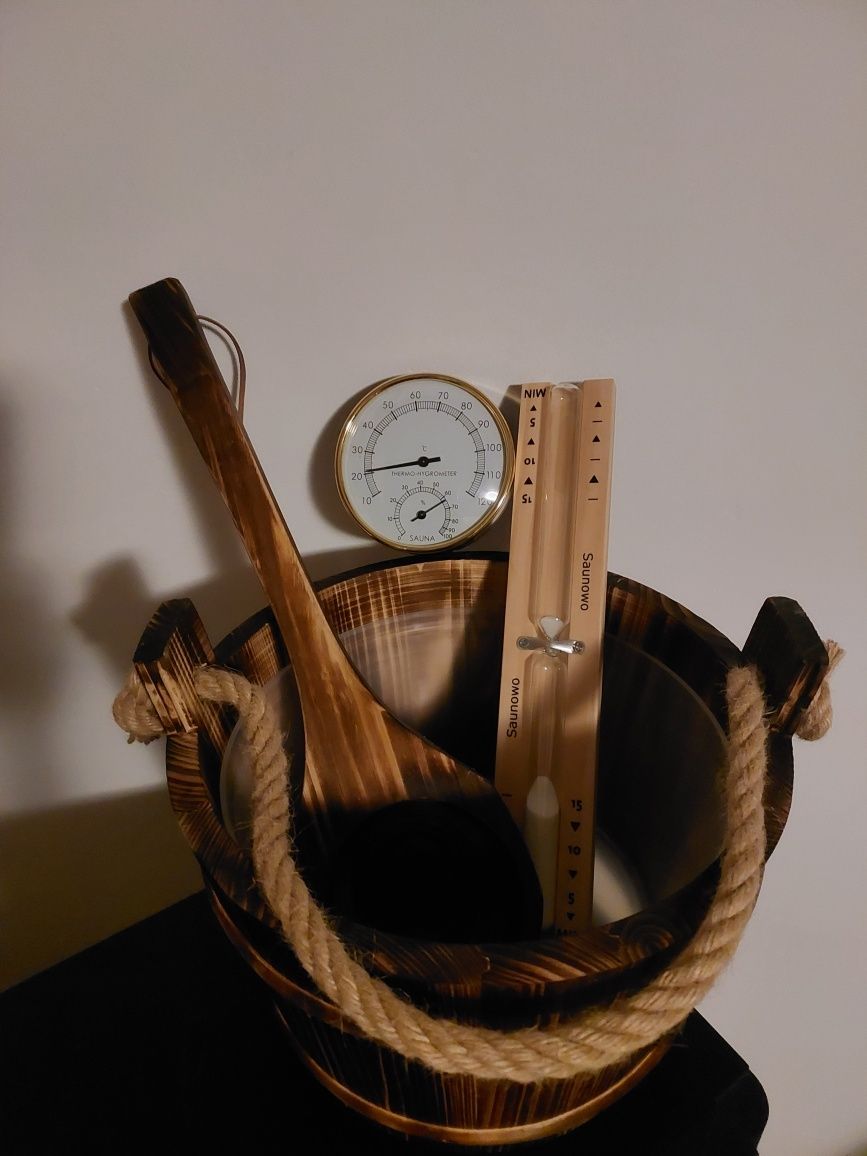 Zestaw akcesoriów do sauny 4 elementy sauna termometr