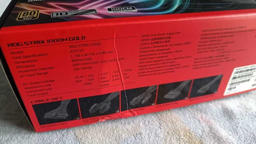 Zasilacz - Asus ROG STRIX 1000W 80+ Gold - cichy, GWARANCJA kilka lat!