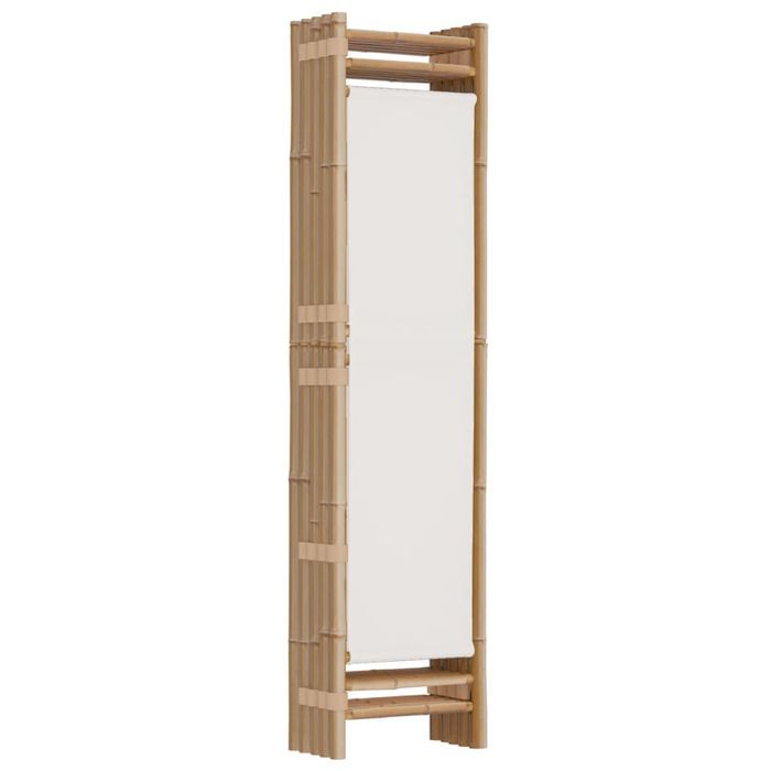 vidaXL Składany parawan 5-panelowy, 200 cm, bambus i płótno