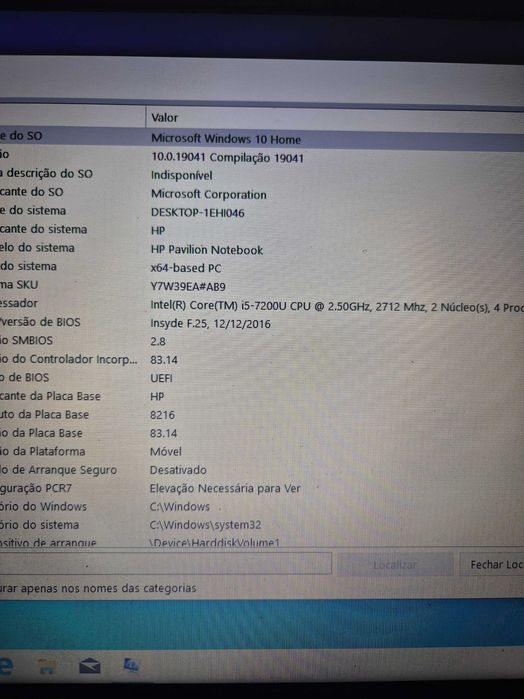 motherboard HP 15-AU101np, processador i5-7200U testada sem anomalia64551542102657122
