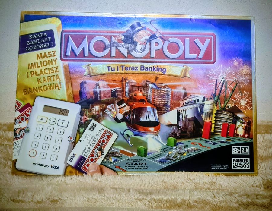 Monopoly Tu i Teraz Banking 2007 Hasbro Limitowana Edycja TERMINAL