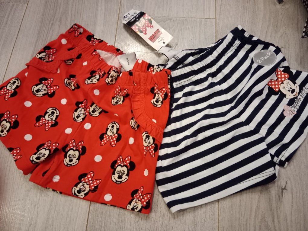 Krótkie spodenki komplet 2 sztuki z myszką Minnie mini 98/104 George