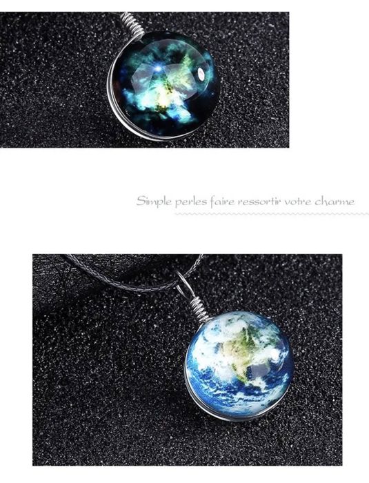 Космічний кулон що світиться на шию