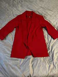 Піджак жіночий червоний з підплічниками, розмір 44
