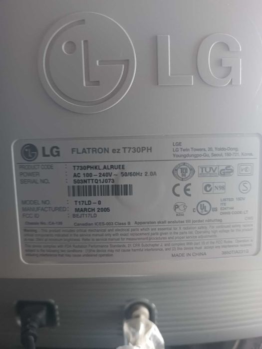 Монітор LG 17 дюймів