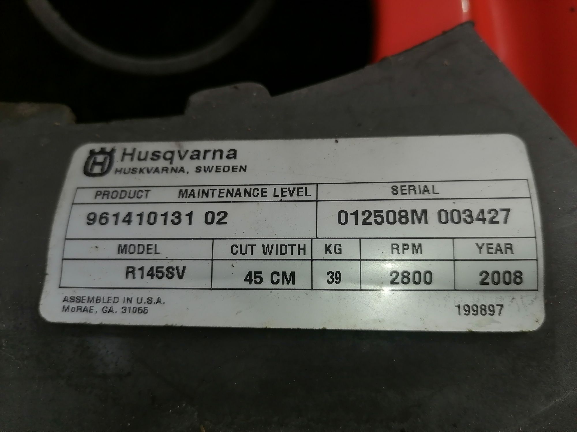 Kosiarka husqvarna R 145 sv laweta części