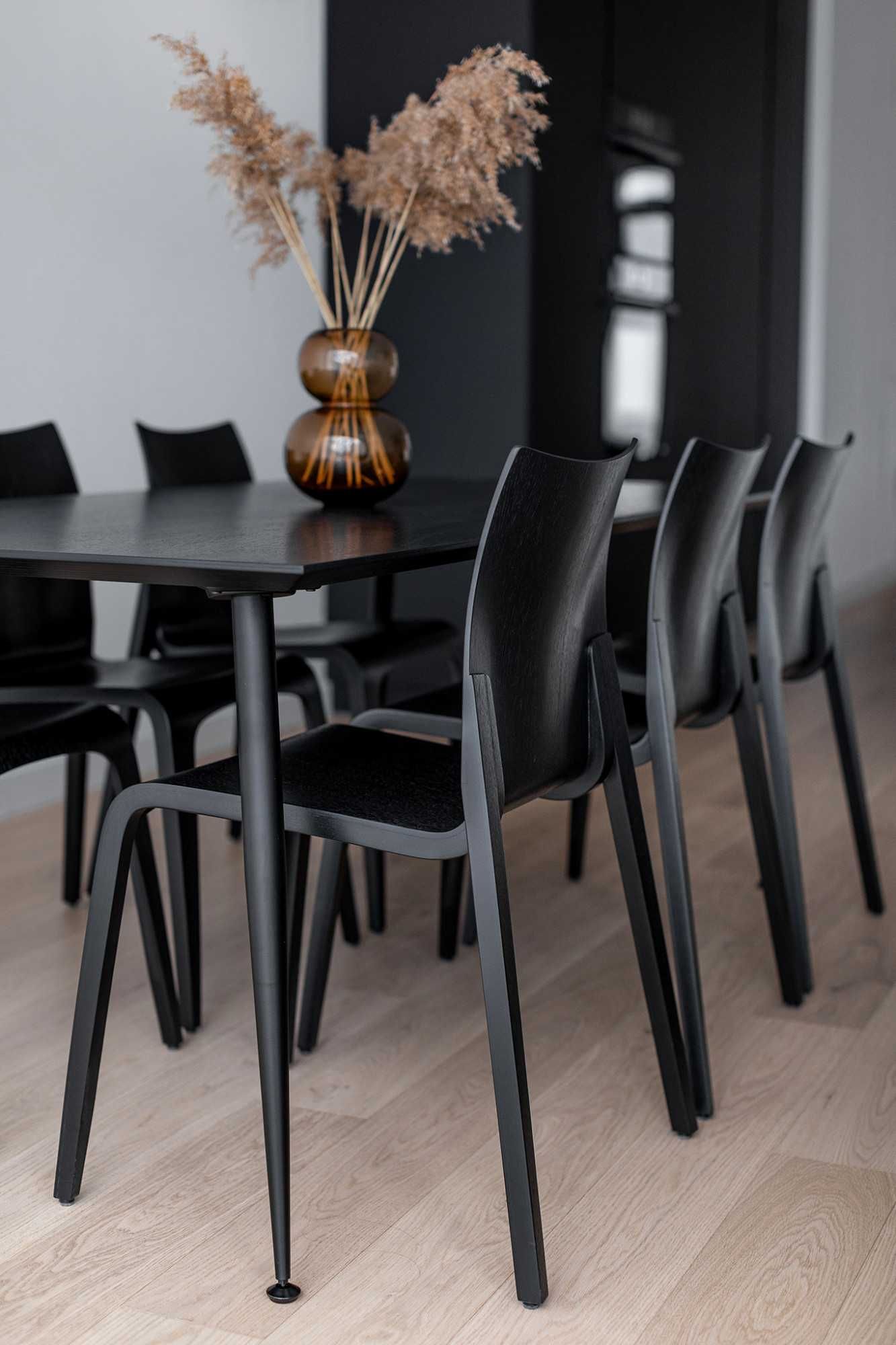 Designerskie krzesła drewniane PREMIUM czarne KOMPLET -10szt. NOWE
